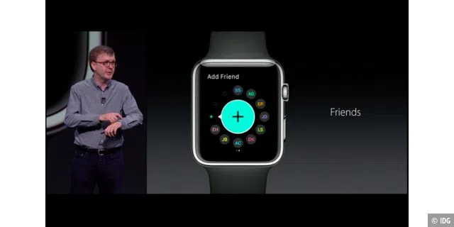 Mit WatchOS 2 ist die Zahl der Freunde direkt auf der Apple Watch erweiterbar.