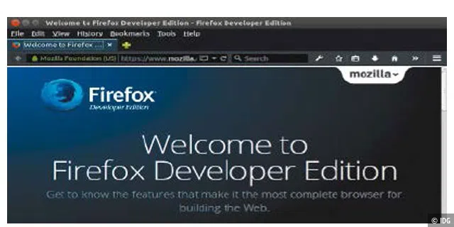 Firefox Developer Edition neben dem regulären Firefox: Für die Einrichtung von Entwicklerwerkzeugen gibt es die Script-Sammlung umake im neuen Paket „ubuntu-developer-tools-center“.