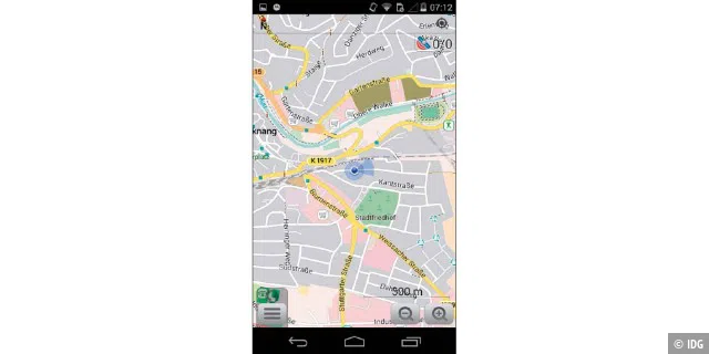 Open Street Map unter Android: Für Android-Geräte gibt es zahlreiche Apps, wie etwa Osmand, die auf das Kartenmaterial zurückgreifen.