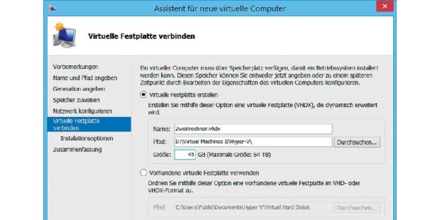 Der Assistent f&uuml;r neue virtuelle PCs f&uuml;hrt Sie schrittweise durch den Einrichtungsvorgang.