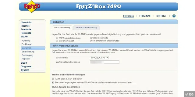 Nicht ansprechen, bitte: Wie bei der Fritzbox können Sie auch bei vielen anderen Routern festlegen, ob WLAN-Geräte miteinander Kontakt aufnehmen dürfen