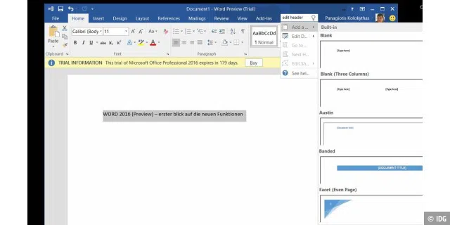 Office 2016: Der neue Assistent in Word 2016 (Preview)