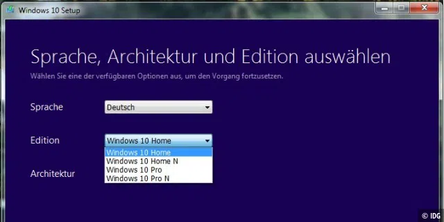 Installationsmedium erstellen mit dem Media Creation Tool für Windows 10.