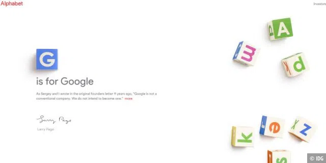 Aus Google wird Alphabet – neuer Mutterkonzern