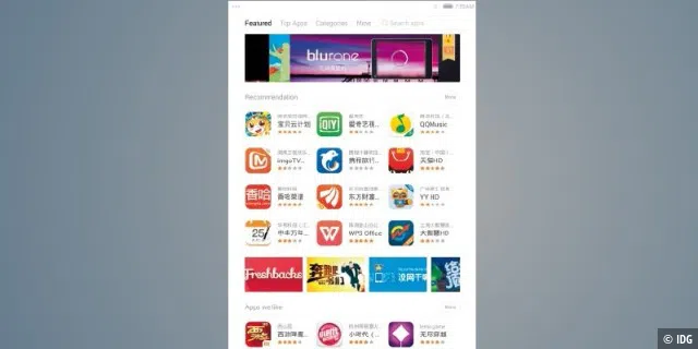 Im lokalen Mi Market von MIUI finden Sie nicht nur international bekannte Apps, sondern auch spezielle Angebote für den asiatischen Markt.