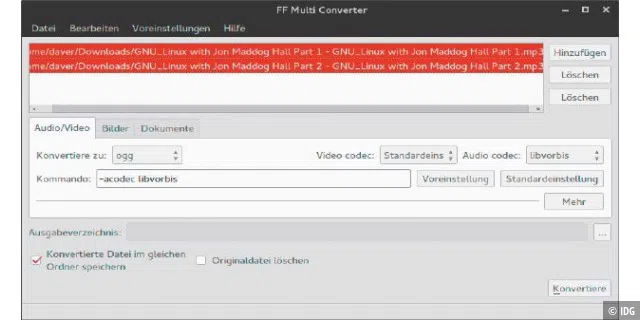 Front-End für Ffmpeg: Mit den Menüs von FF Multi Converter 1.7.0 verliert das Kommandozeilen-Tool Ffmpeg seinen Schrecken.