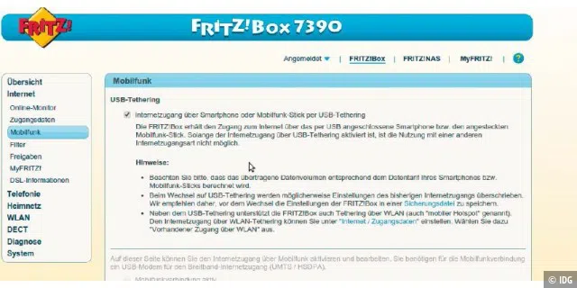 Über ein Smartphone greift die Fritzbox auch per Mobilfunk auf das Internet zu. Die Einrichtung an den beiden Geräten ist sehr einfach.