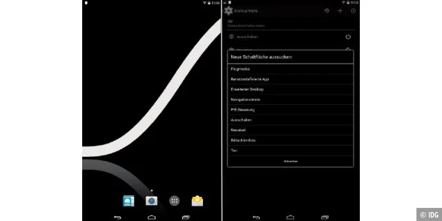 Der Startbildschirm von Slimroms orientiert sich stark an Android Kitkat und ist sehr schlicht gehalten.