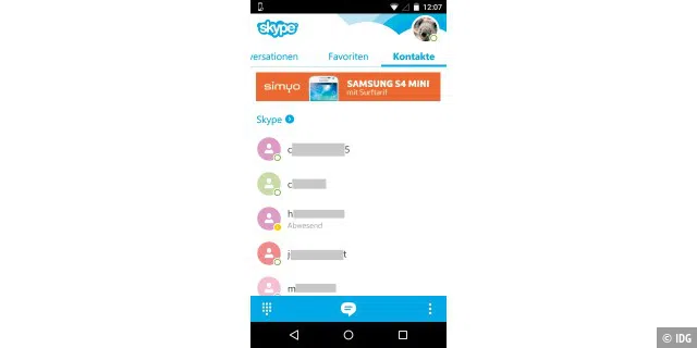 Skype lässt sich einfach auf Ihr Smartphone portieren. Ihre Kontakte sind Ihnen dann auf allen Plattformen gleichermaßen zugänglich.