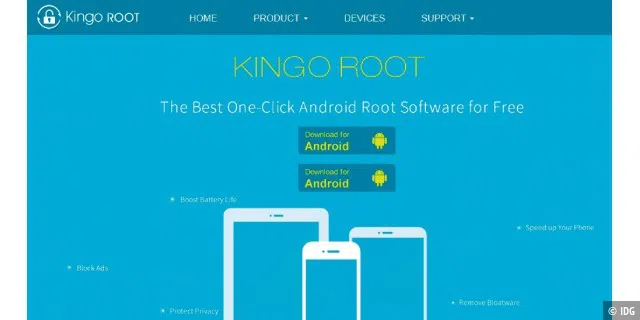 Mit der One-Click-Lösung King Root werden Sie auf vielen Android-Geräten zum Superuser, dazu gehören das Samsung Galaxy Note 3 sowie das Sony Xperia ZL.