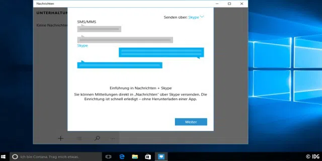 App Nachrichten + Skype in Windows 10
