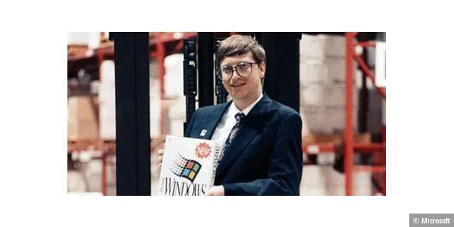 Bill Gates präsentiert das frisch veröffentlichte Windows 3.0