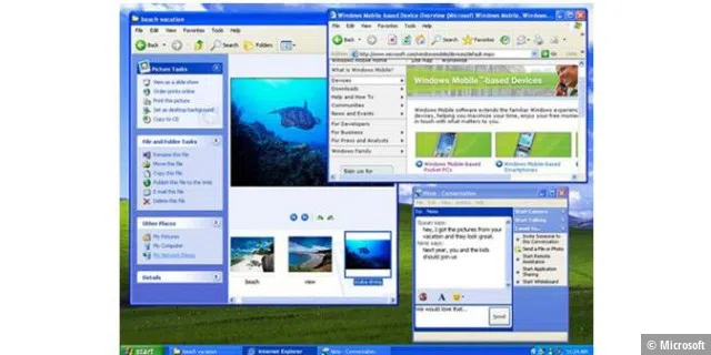 Der Windows XP Home Edition-Desktop