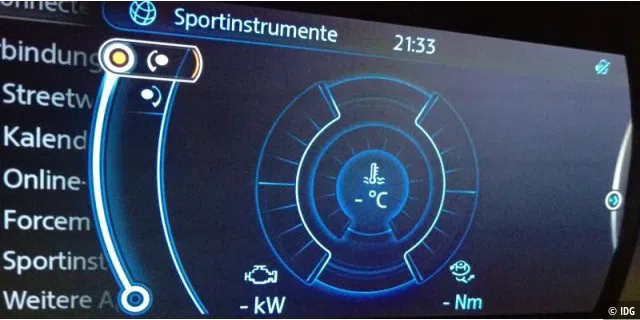 Sportinstrumente ist eine der Apps, die BMW vorinstalliert.