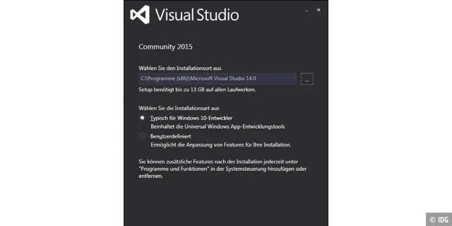 Visual Studio ist die designierte Entwicklungsumgebung für den Windows- Raspberry. Sie sollte unter Windows 10 eingesetzt werden.