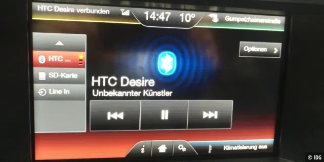 Audio-Streaming via Bluetooth vom HTC Desire aus