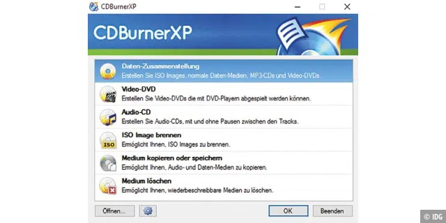 1. Installieren Sie die Brenn-Software „CDBurnerXP“