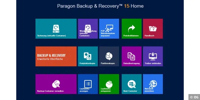 Paragon Backup & Recovery 14: Sichert Daten, Festplatten und Partitionen