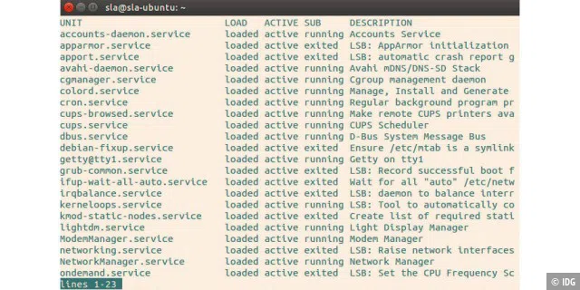 Unter Ubuntu läuft eine ganze Reihe von Diensten die von Systemd gesteuert werden.