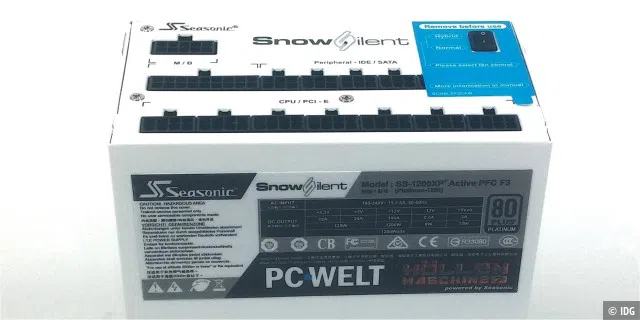 Unikat für die PC-WELT Höllenmaschine 7: Seasonic SS-1200XP3 Snow Silent HM07 Edition