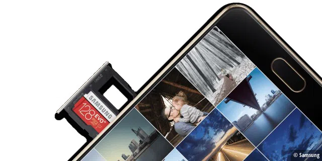 Der Speicher des Galaxy A3 2016 lässt sich via Micro-SD-Karte um bis zu 128 GB erweitern.