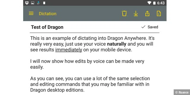 Dragon Anywhere versteht diktierten Text, aber auch Sprachbefehle.