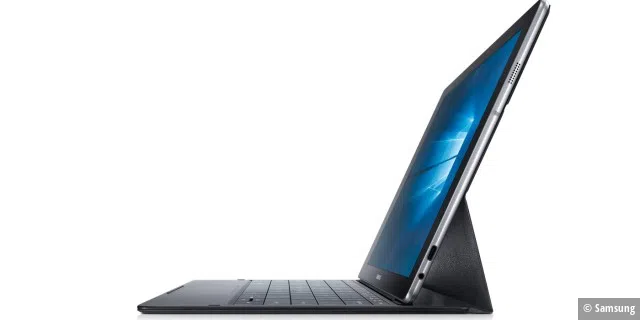 Über die mitgelieferte Tastatur wird das Galaxy Tab Pro S zum Notebook-Ersatz.
