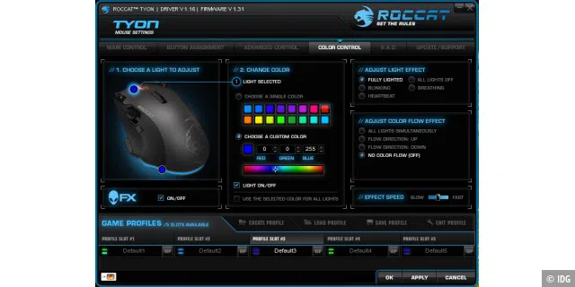 Teurere Gaming-Mäuse bieten oft eine RGB-Beleuchtung an, damit Sie das Gerät individuell an Ihre optischen Wünsche anpassen können.