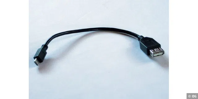 Ein OTG-Kabel ist das Verbindungsstück zwischen Kamera und Smartphone.