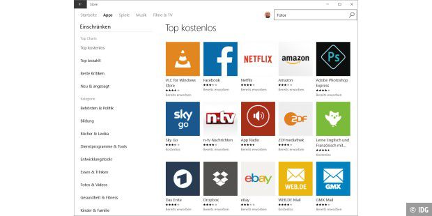 Welche Apps gibt es für Windows 10?