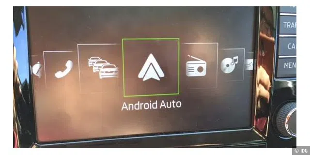 Android Auto im Auswahlmenü des Skoda