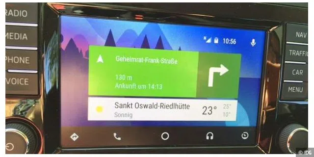 Startbildschirm von Android Auto