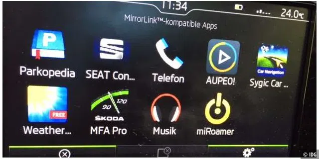 Diese Mirrorlink-kompatiblen Apps lassen sich bei stehendem Fahrzeug nutzen