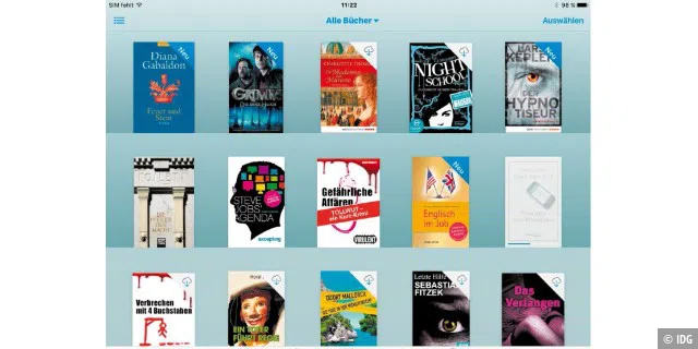 Die eigene Bibliothek liegt bei Amazon (Kindle) und Apple (iBooks) in der Cloud. Auf dem Reader oder in der Lese-App wird nur der gewünschte Teil der Sammlung dargestellt.