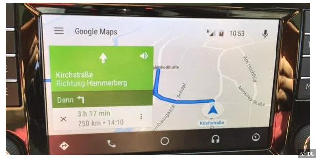 Android Auto mit Google Maps als Navigationslösung