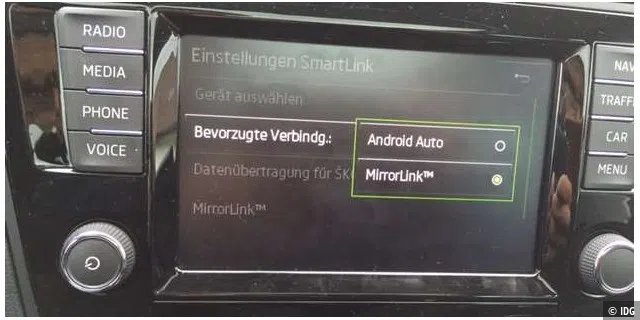 Das Umschalten zwischen Mirrorlink und Android Auto klappt nicht immer
