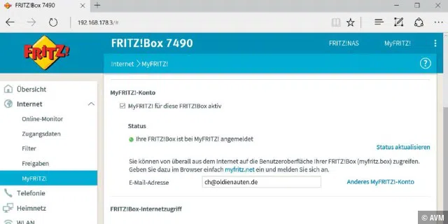 MyFritz-Konto registrieren