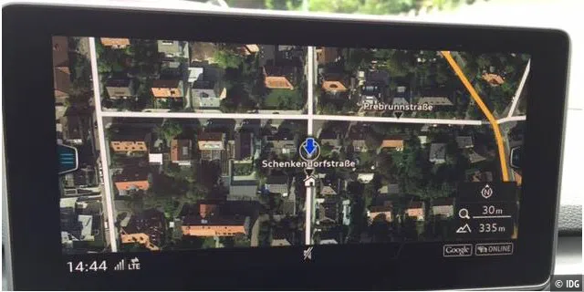 Navigation im MMI mit Google Earth-Ansicht