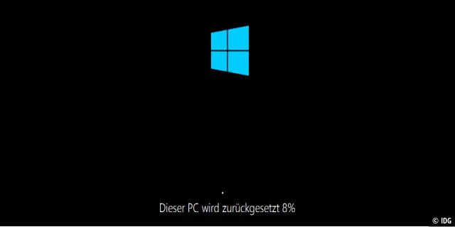 Windows 10 zurücksetzen - prozess gestartet