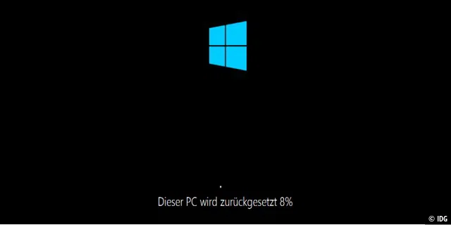Windows 10 zurücksetzen - prozess gestartet