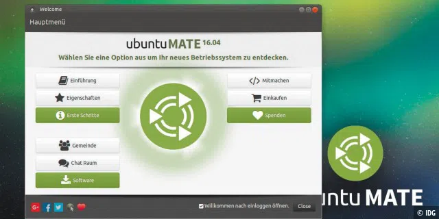 Die Mate-Variante das wohl einsteigerfreundlichste Ubuntu für ältere PCs, Notebooks und Netbooks.