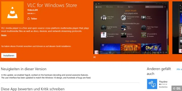 VLC für Windows Store