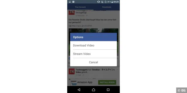 Mit der Android-App Save Facebook Video, können Sie Facebook-Clips sehr einfach auf Ihr Smartphone laden