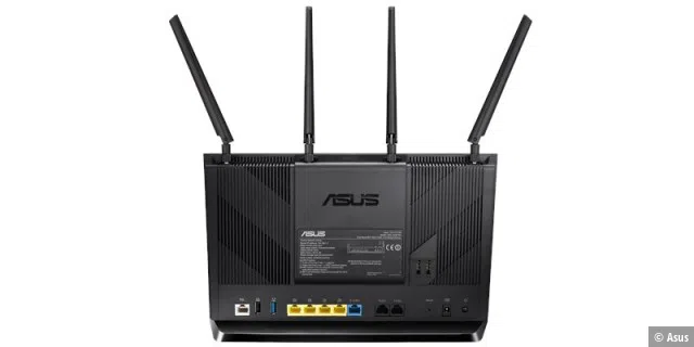 Der Asus-Router bietet einen zweiten WAN-Port für einen alternativen Onlinezugang.
