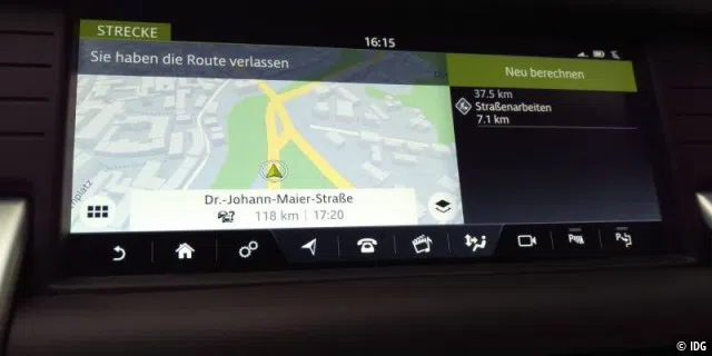Navigation mit Verkehrslagedaten.