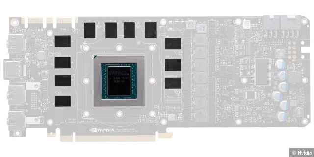 Die Geforce GTX 1080 Ti besitzt elf GDDR5X-Speicher-Chips mit je einem Gigabyte Kapazität.
