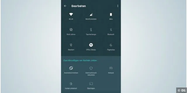 Android 7 erlaubt Ihnen die Gestaltung des Schnellstartmenüs nach Ihren eigenen Vorstellungen.