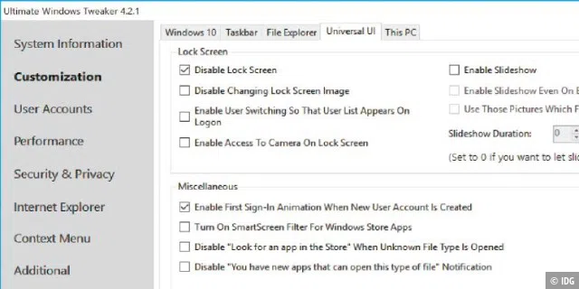 Das Tool Ultimate Tweaker steht für Windows 7, 8 und 10 zur Verfügung und erleichtert es Ihnen, das grundlegende Verhalten des Betriebssystems an Ihre Wünsche anzupassen.