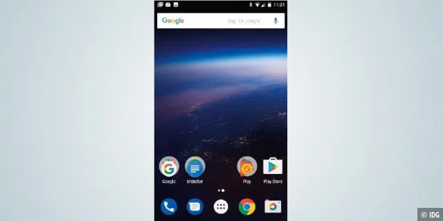 Nach der Installation von Android 8 heißt Sie das Betriebssystem mit einem neuen Hintergrundbild willkommen.