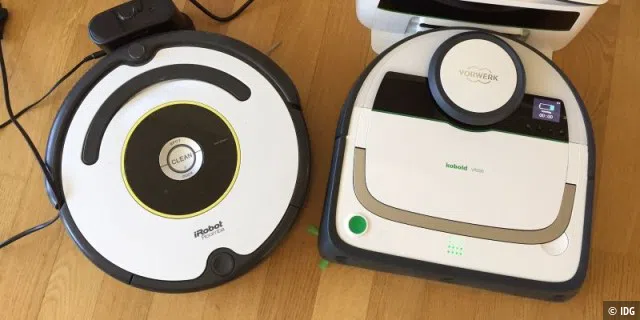 Links Roomba 620 von iRobot, rechts Kobold VR200 von Vorwerk.